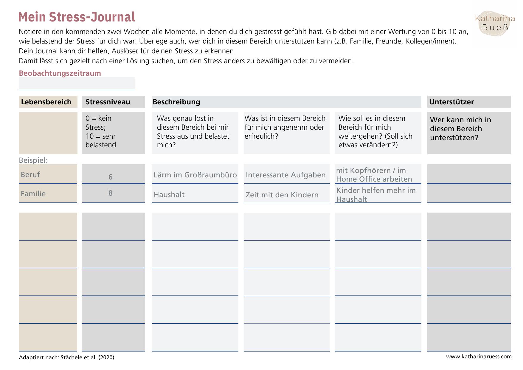 Vorschau Mein Stress-Journal